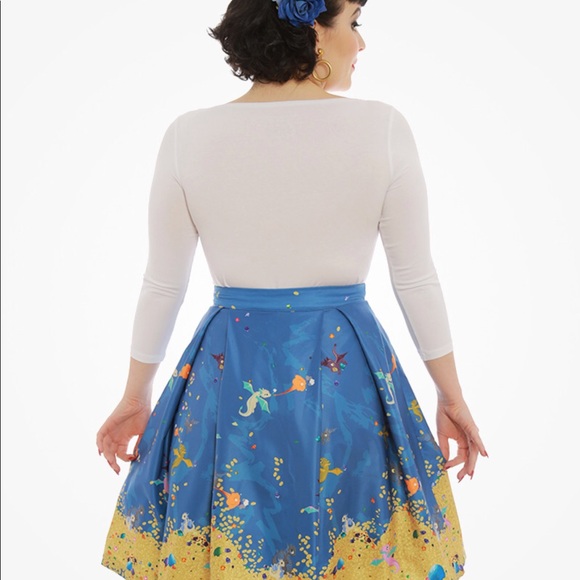 Lindy Bop Marie Baby Dragon Print Swing Skirt 14 - Picture 4 of 5